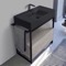 Modern Console Vanity with Grey Oak Cabinet, 35